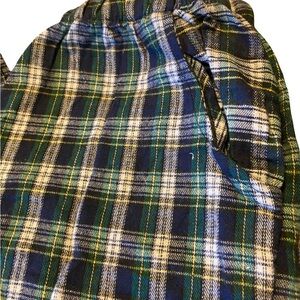 Plaid Blue and Green Kids Casual Pants